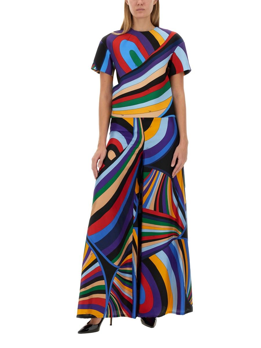 PUCCI PANTALONE IN TWILL DI SETA CON STAMPA