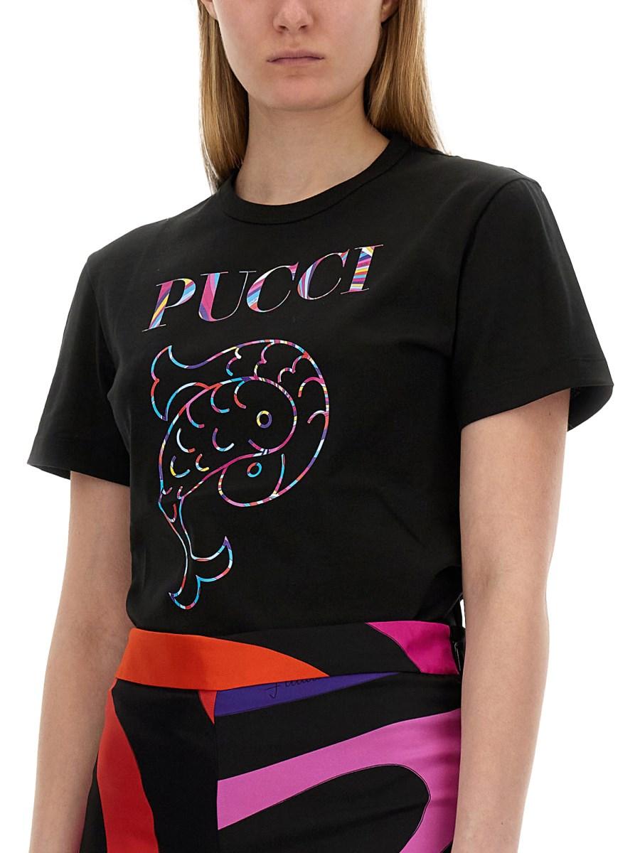 PUCCI T-SHIRT CON LOGO IN COTONE