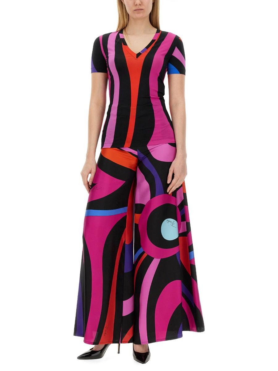 PUCCI T-SHIRT CON STAMPA MARMO IN JERSEY SATINATO
