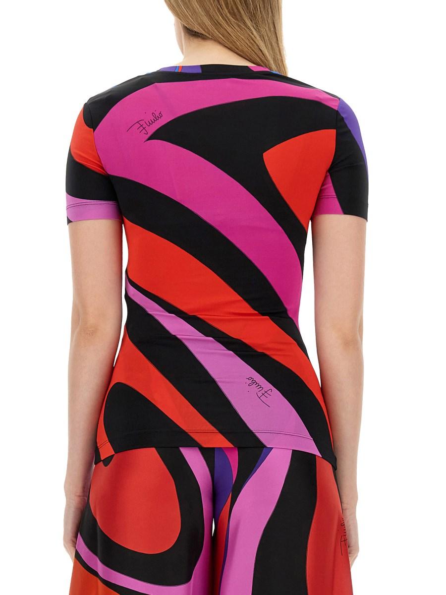 PUCCI T-SHIRT CON STAMPA MARMO IN JERSEY SATINATO