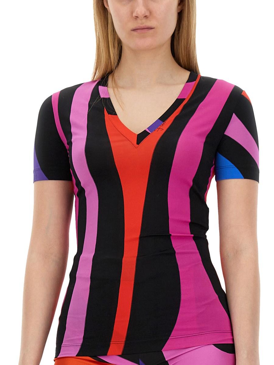 PUCCI T-SHIRT CON STAMPA MARMO IN JERSEY SATINATO