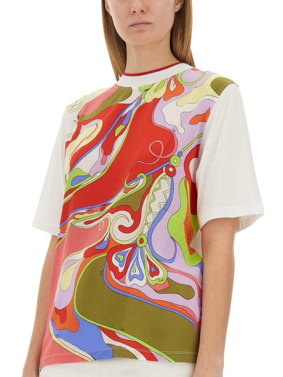 PUCCI T-SHIRT IN COTONE CON STAMPA
