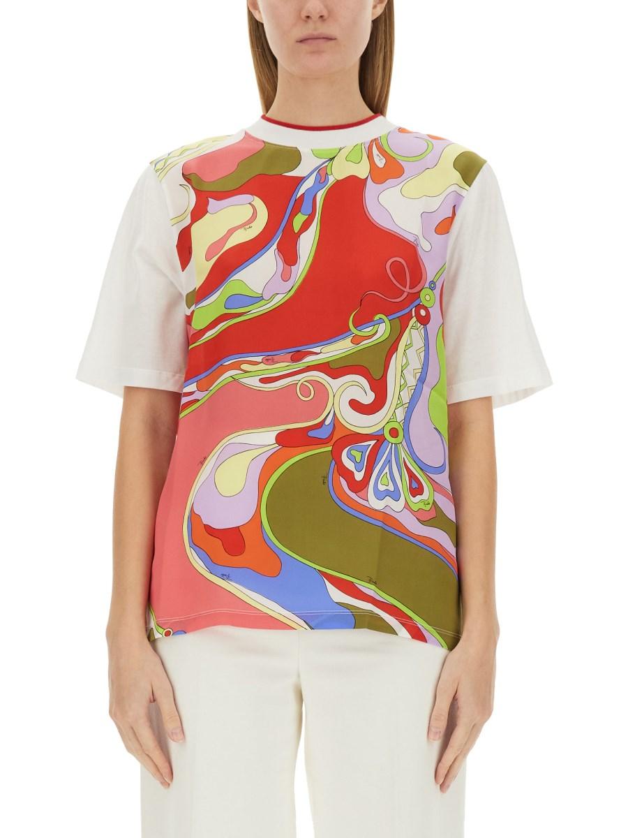 PUCCI T-SHIRT IN COTONE CON STAMPA