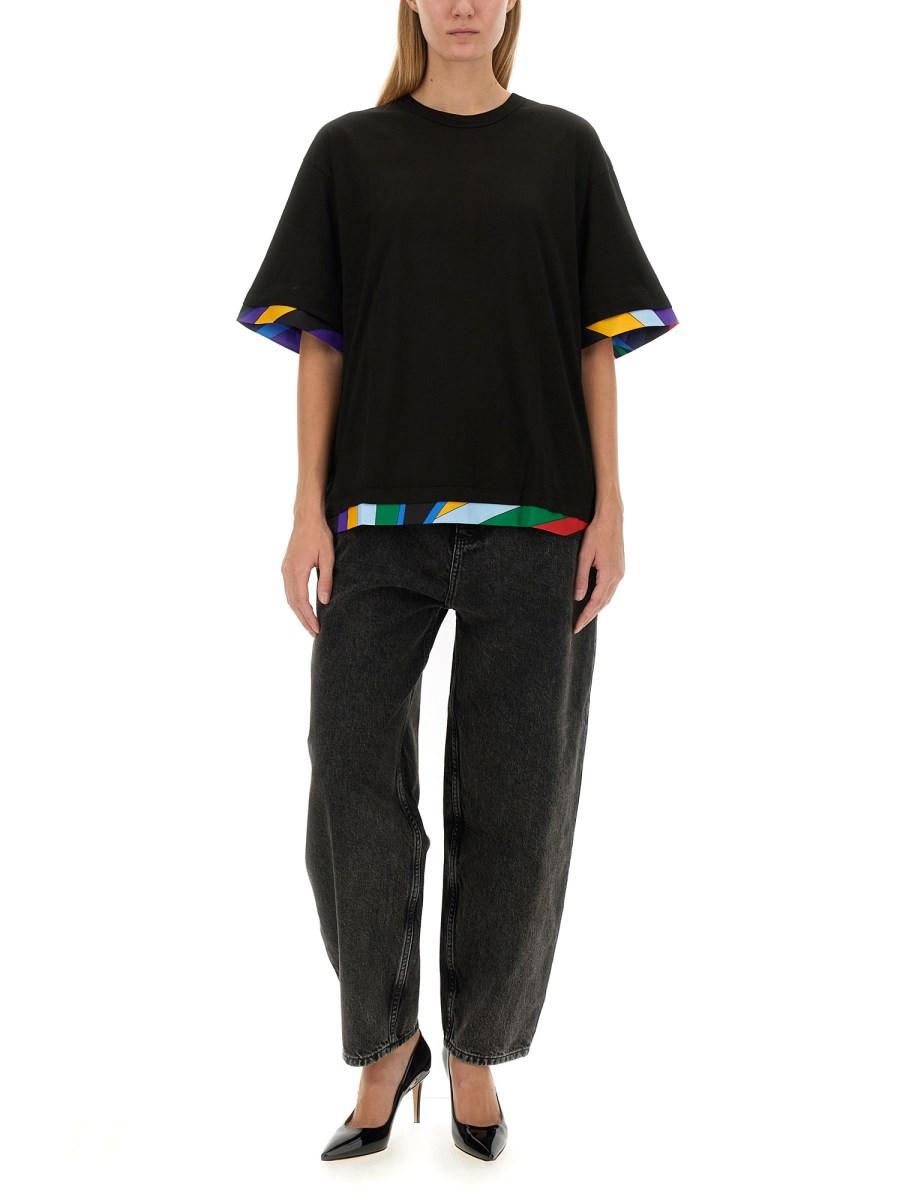 PUCCI T-SHIRT IN JERSEY DI COTONE CON LOGO
