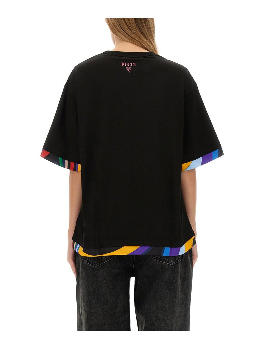 PUCCI T-SHIRT IN JERSEY DI COTONE CON LOGO