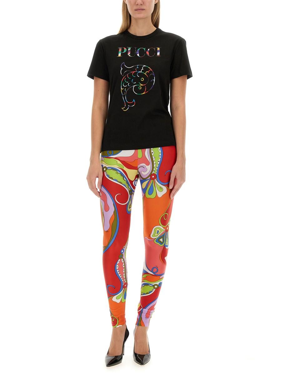 PUCCI T-SHIRT IN JERSEY DI COTONE CON LOGO