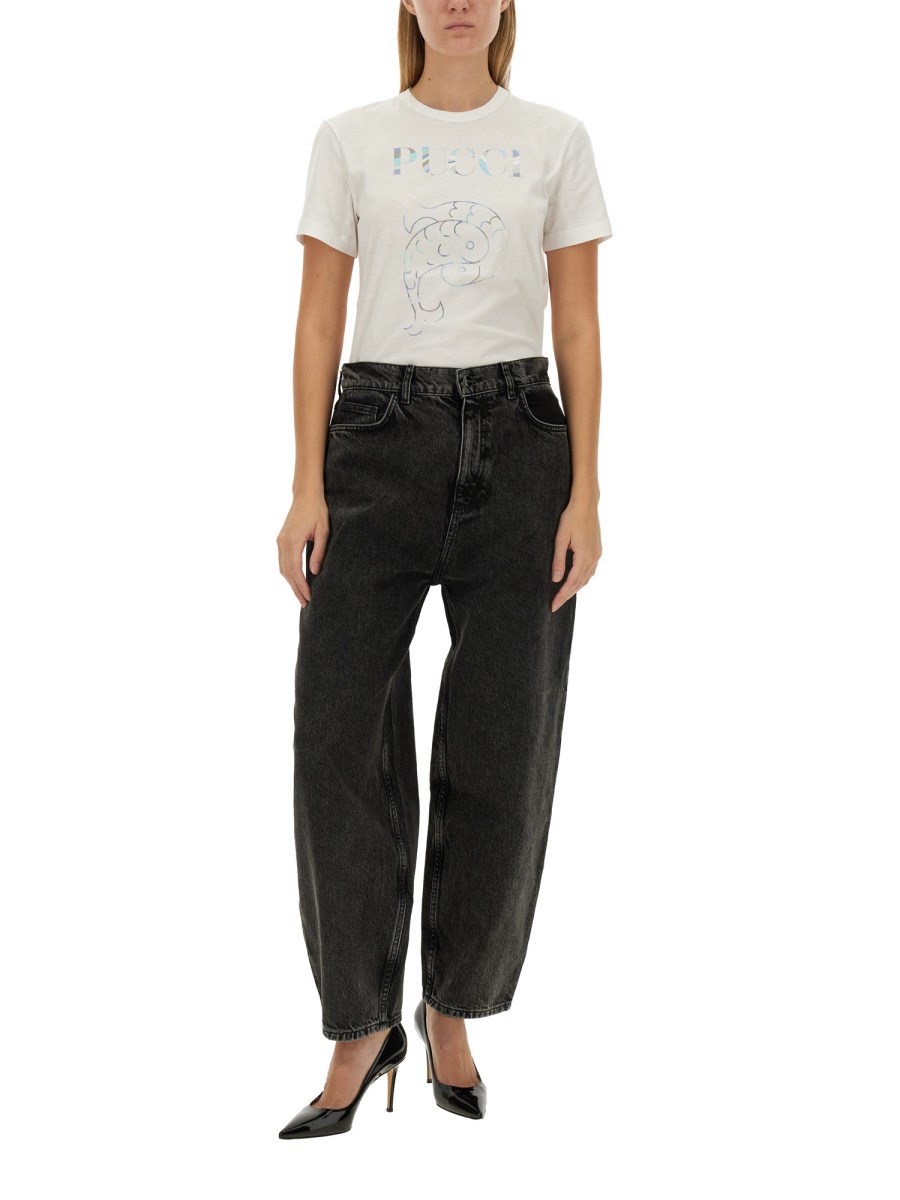 PUCCI T-SHIRT IN JERSEY DI COTONE CON LOGO