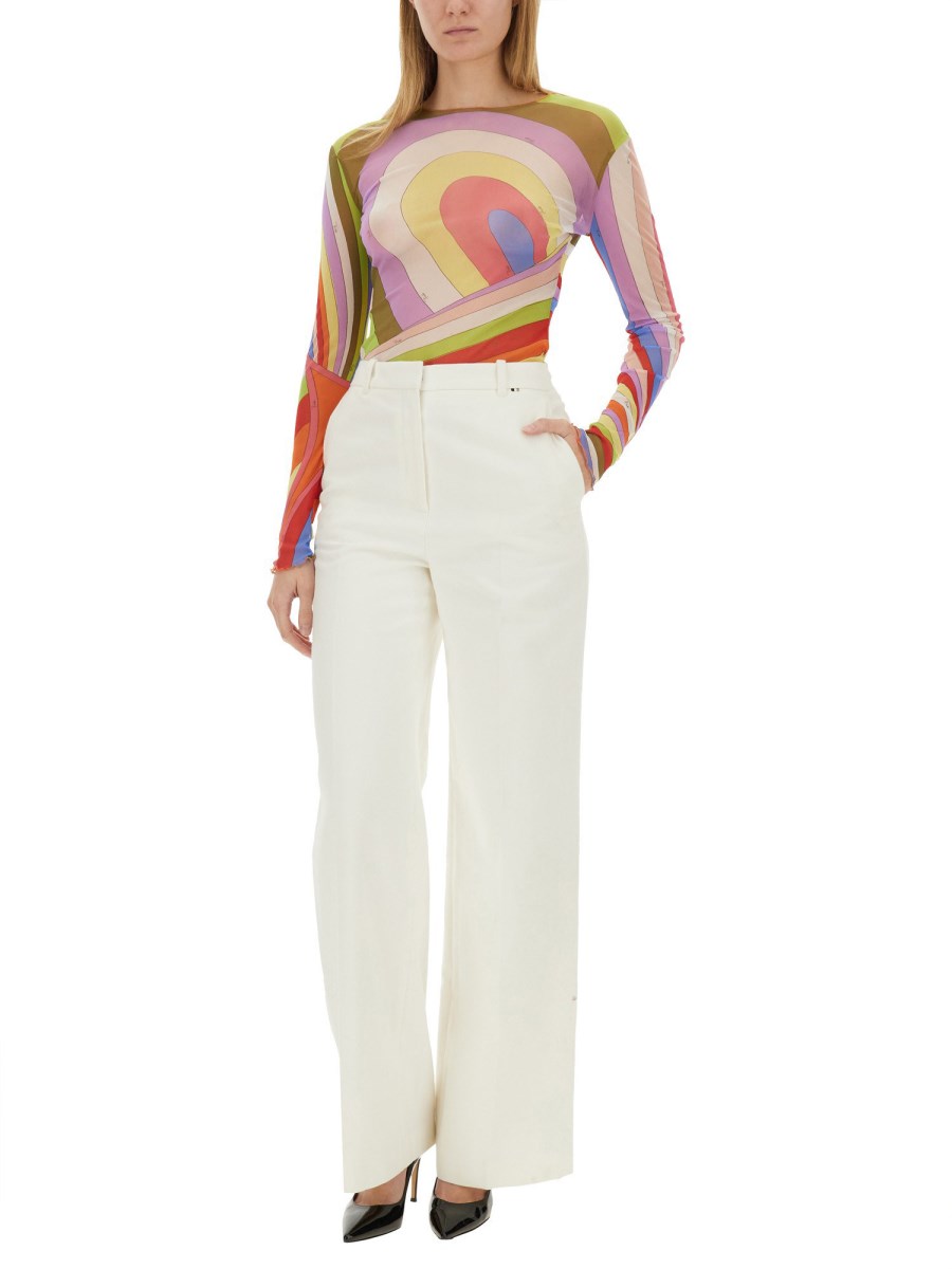 PUCCI T-SHIRT IN TULLE CON STAMPA IRIDE