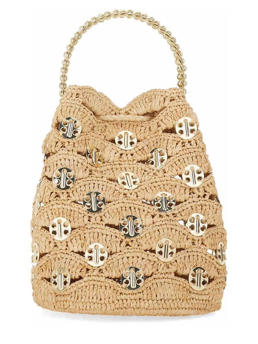 RABANNE BORSA A SECCHIELLO IN RAFIA