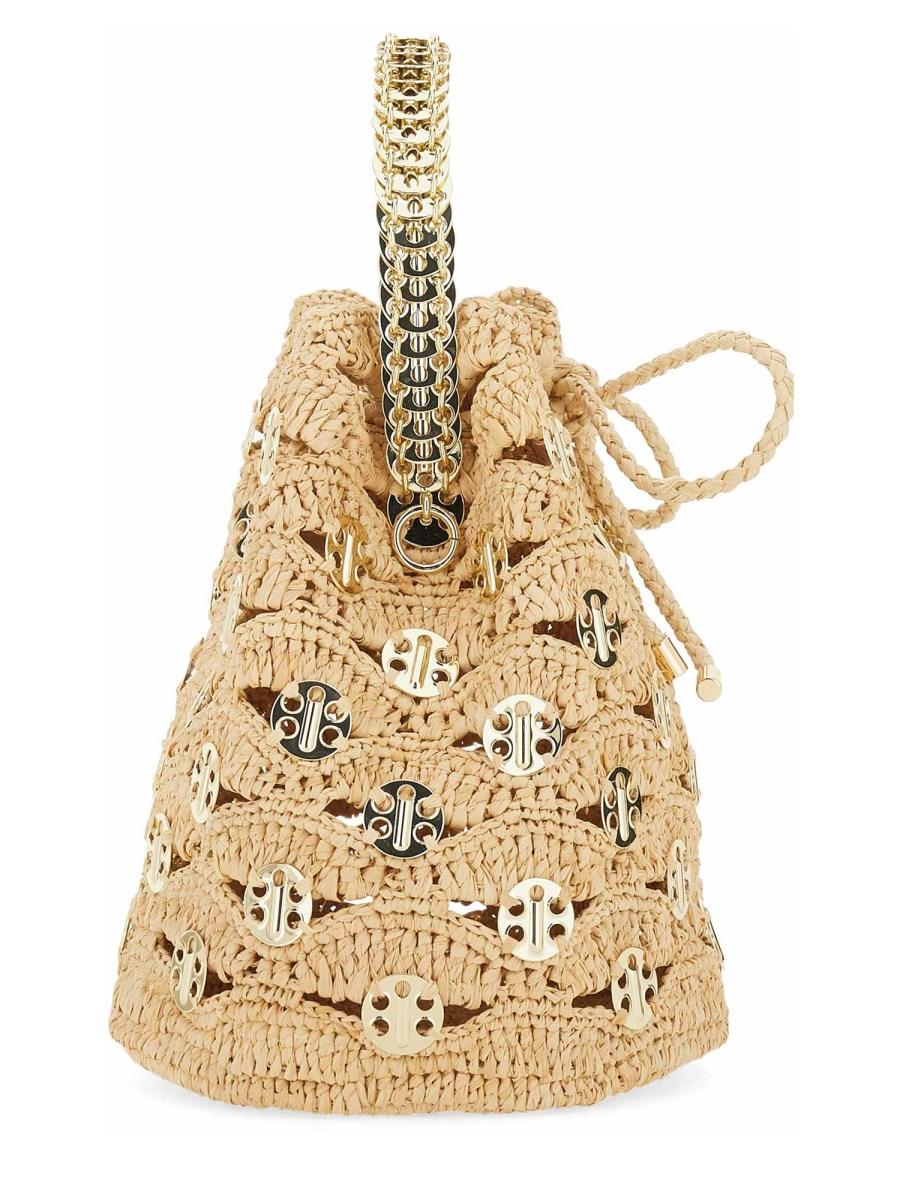 RABANNE BORSA A SECCHIELLO IN RAFIA