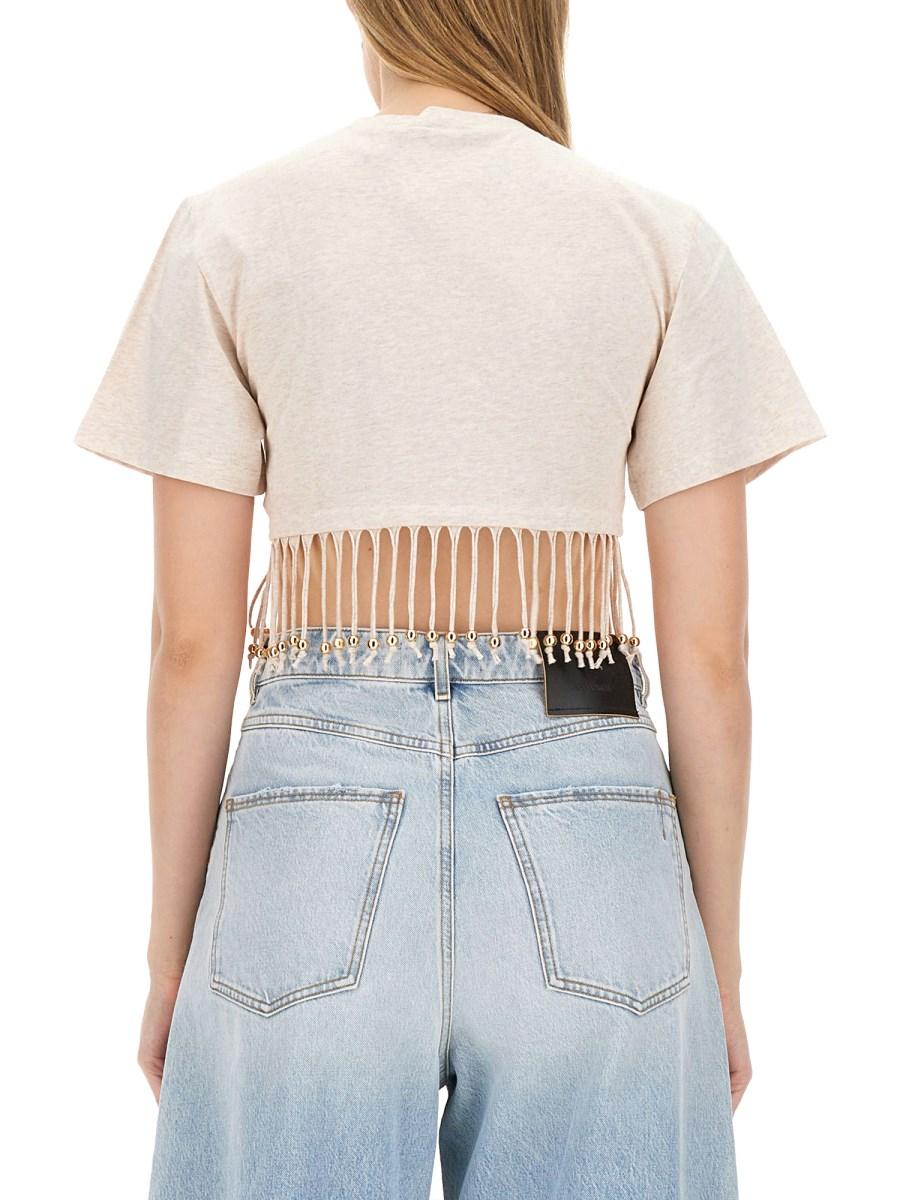 RABANNE T-SHIRT CON FRANGE