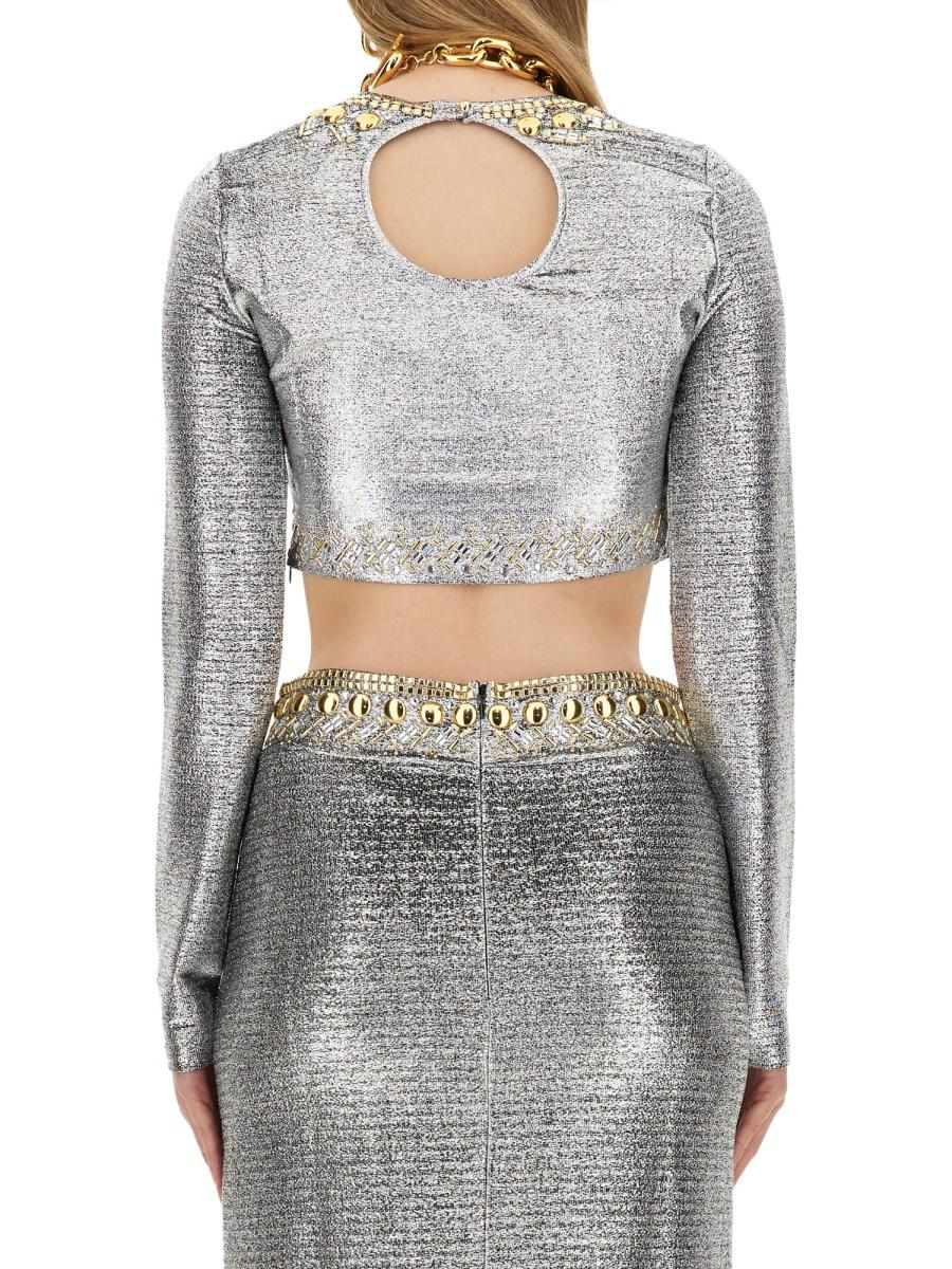 RABANNE TOP CROPPED CON BORCHIE