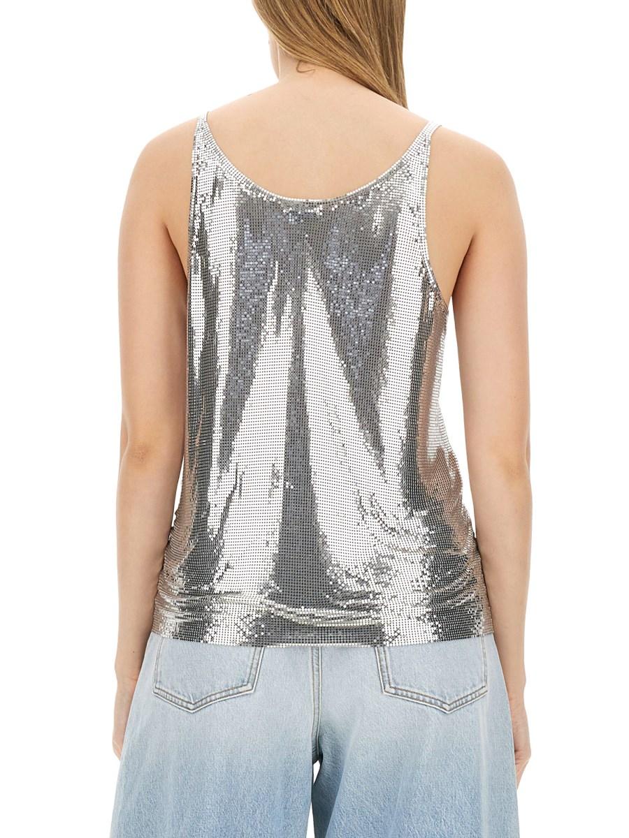 RABANNE TOP IN RETE METALLICA
