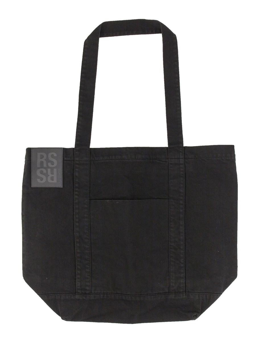 RAF SIMONS BORSA A SPALLA IN COTONE CON LOGO