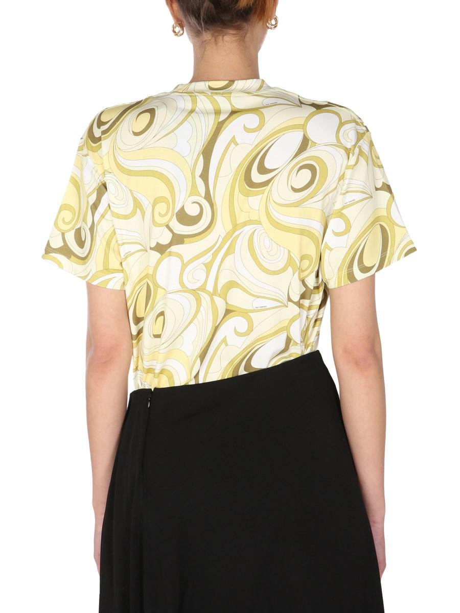 RAF SIMONS T-SHIRT GIROCOLLO CON STAMPA ALLOVER