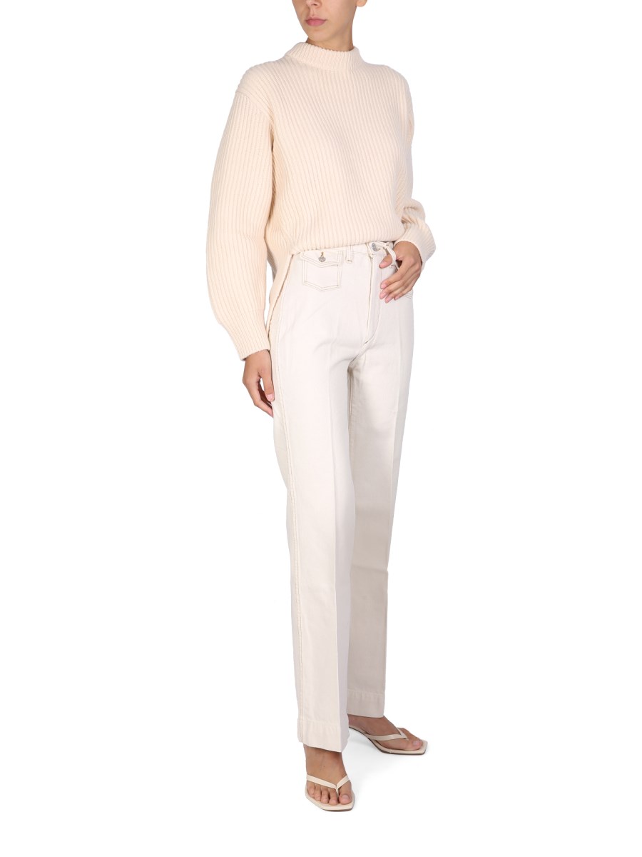 RE/DONE JEANS "70'S" WIDE LEG IN COTONE