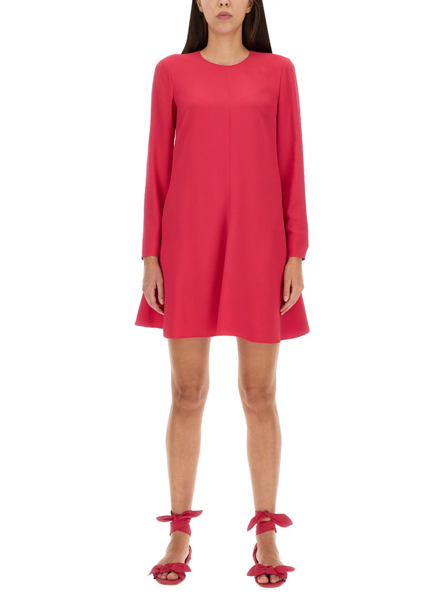 RED VALENTINO ABITO IN CREPE ENVERS SATIN