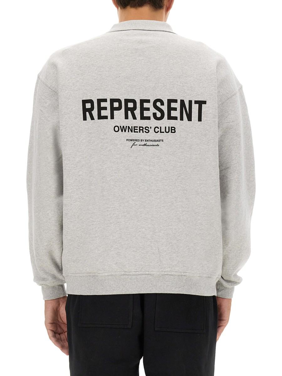 REPRESENT POLO IN FELPA DI COTONE CON LOGO