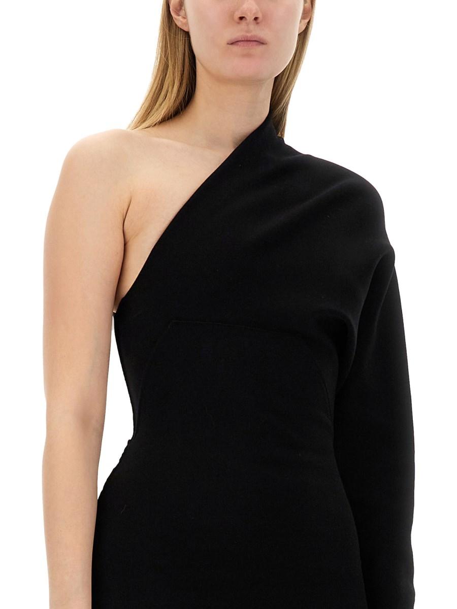 RICK OWENS ABITO MONOSPALLA IN MAGLIA DI VISCOSA