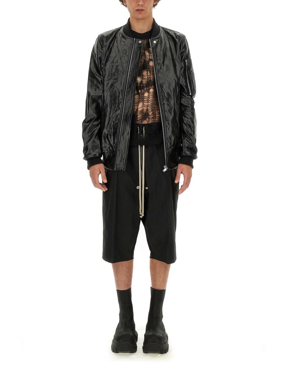 RICK OWENS BOMBER IN PELLE IMBOTTITO