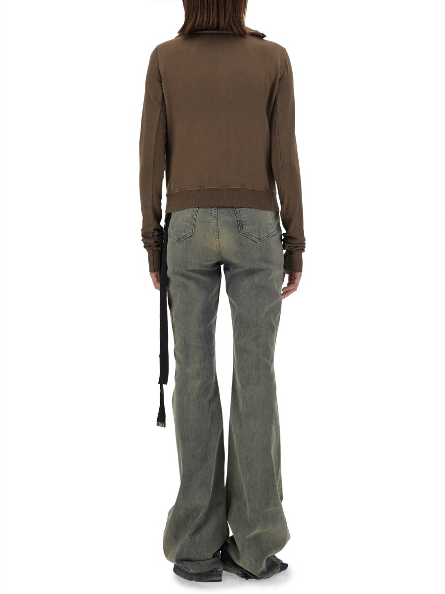 RICK OWENS DRKSHDW FELPA CON ZIP IN COTONE