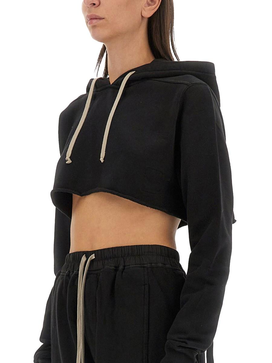 RICK OWENS DRKSHDW FELPA CROPPED IN COTONE