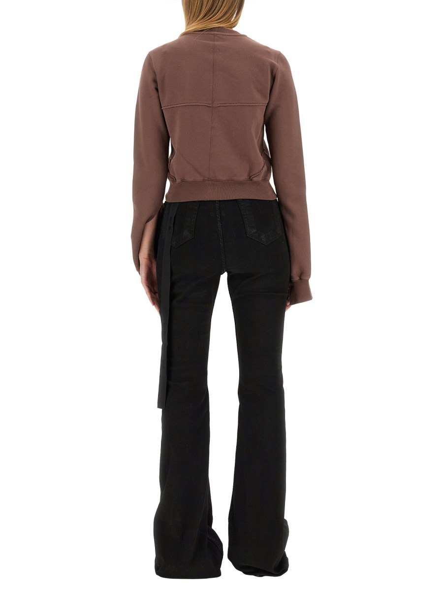 RICK OWENS DRKSHDW FELPA CROPPED IN COTONE