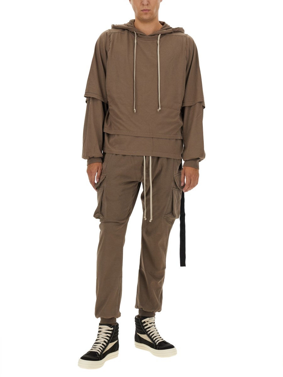 RICK OWENS DRKSHDW FELPA "HUSTLER" IN COTONE