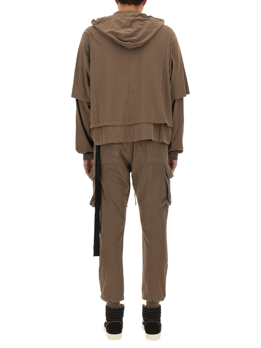RICK OWENS DRKSHDW FELPA "HUSTLER" IN COTONE