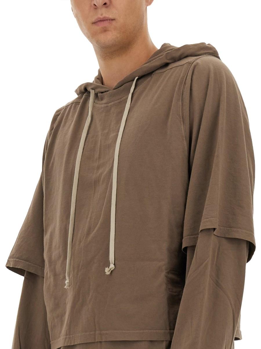 RICK OWENS DRKSHDW FELPA "HUSTLER" IN COTONE