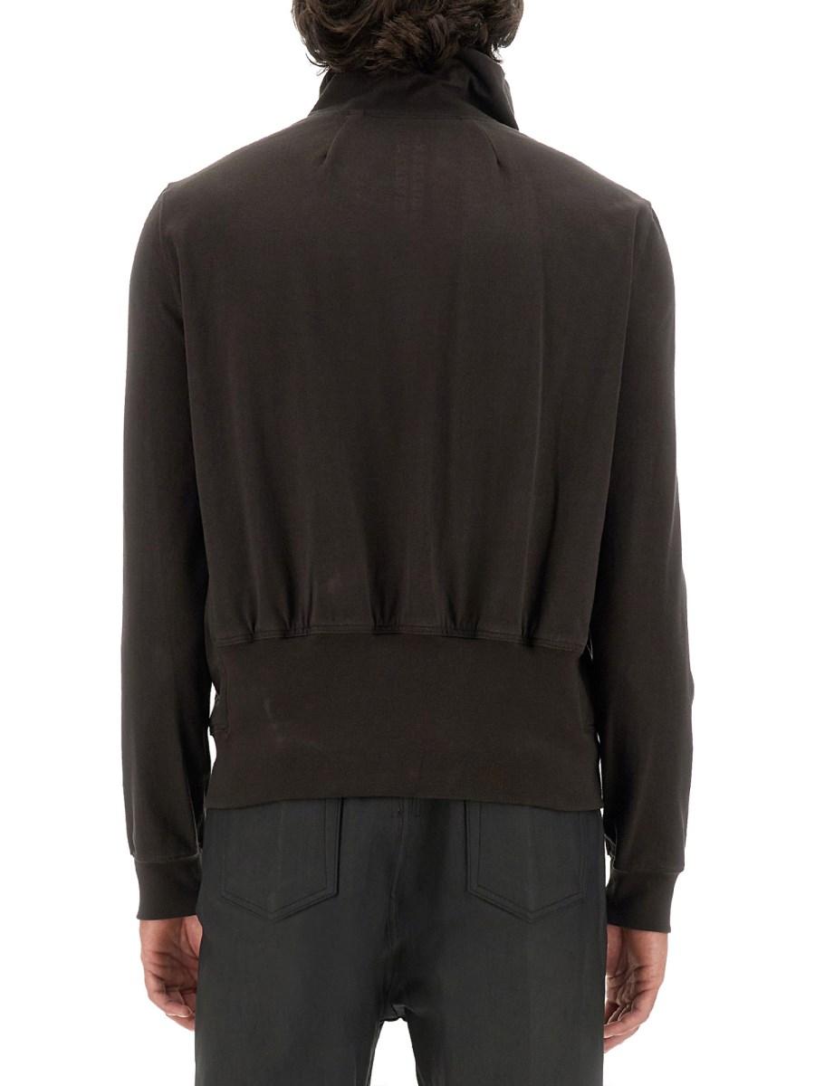 RICK OWENS FELPA IN COTONE CON ZIP