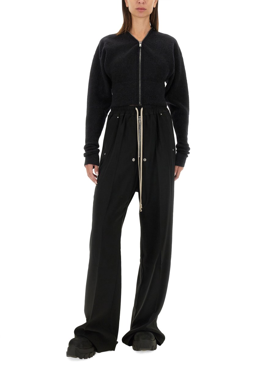 RICK OWENS GIACCA CON ZIP IN LANA