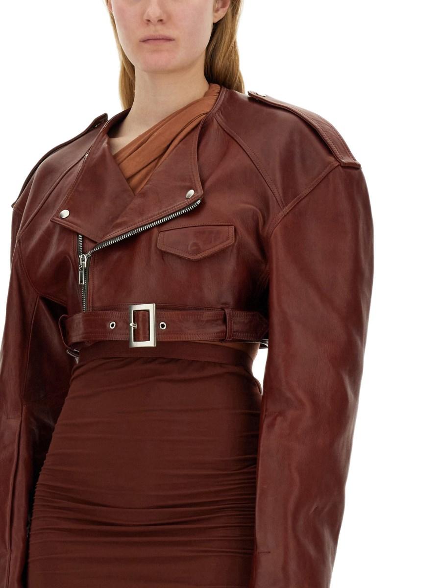 RICK OWENS GIACCA CROPPED IN PELLE