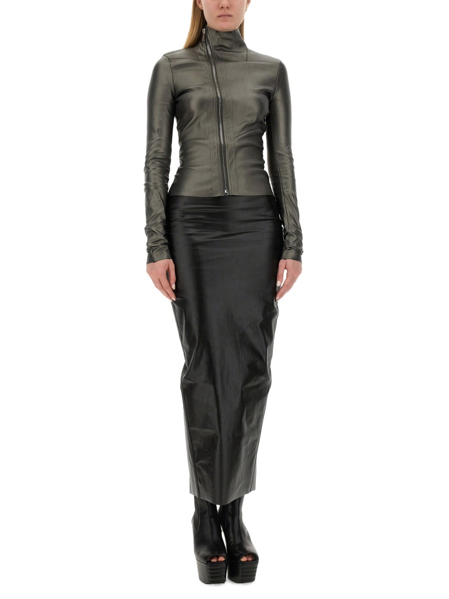 RICK OWENS GIACCA IN PELLE CON ZIP