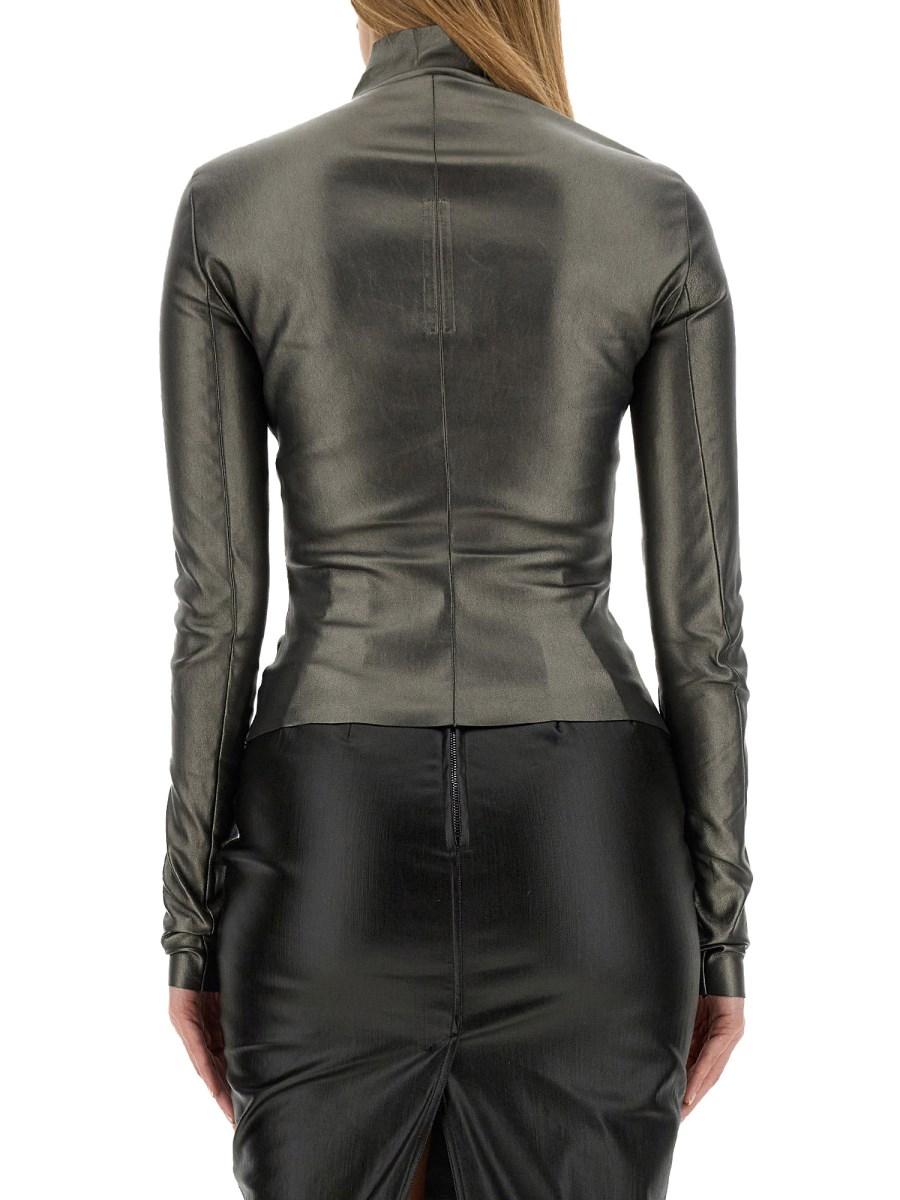 RICK OWENS GIACCA IN PELLE CON ZIP