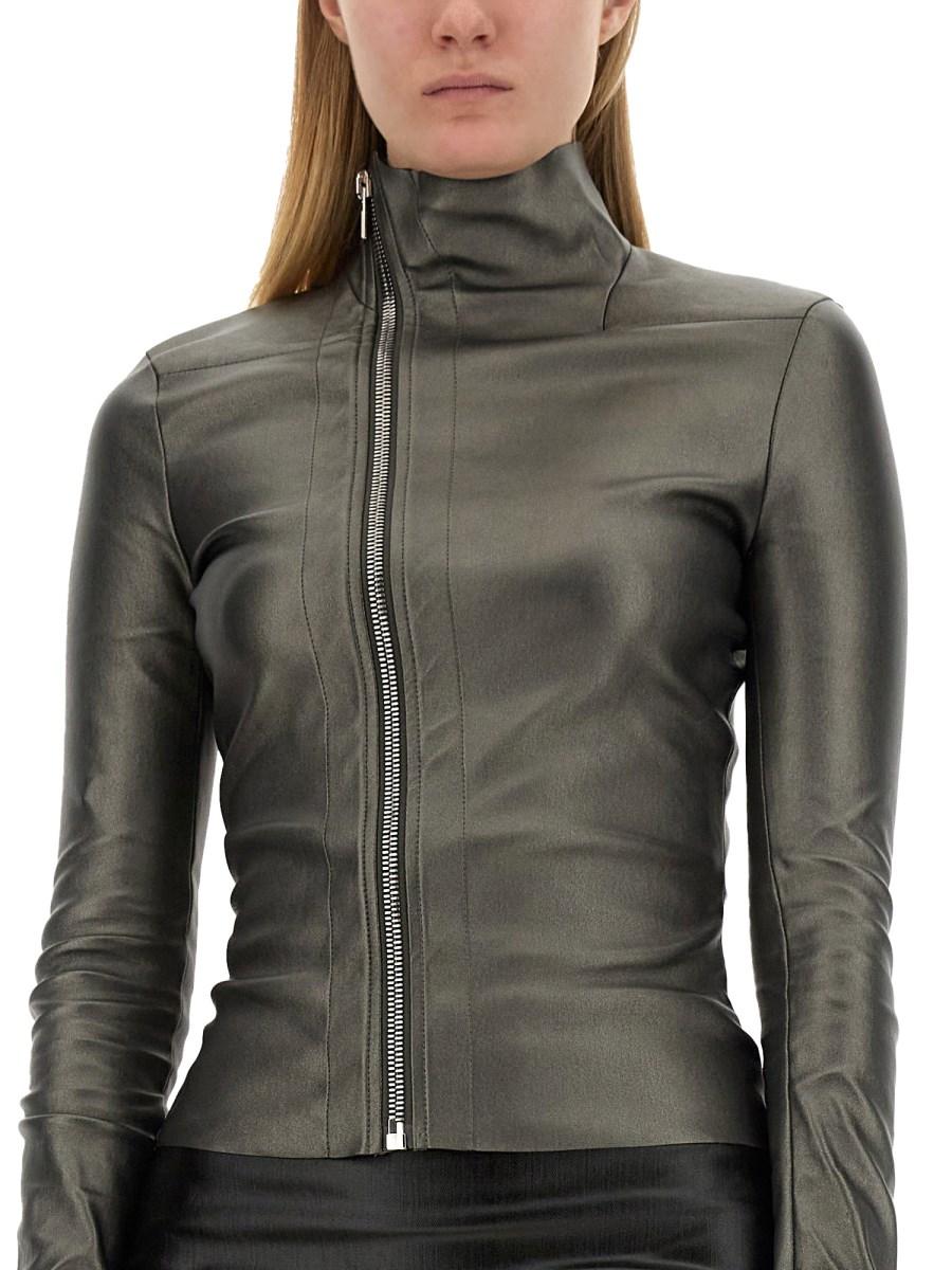 RICK OWENS GIACCA IN PELLE CON ZIP