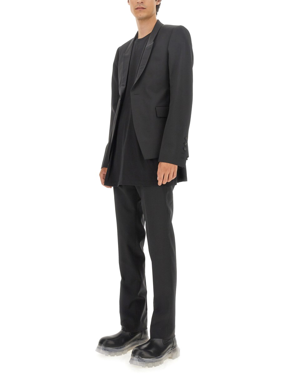 RICK OWENS GIACCA MONOPETTO IN LANA