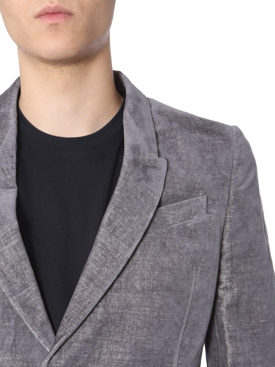 RICK OWENS GIACCA MONOPETTO IN VELLUTO