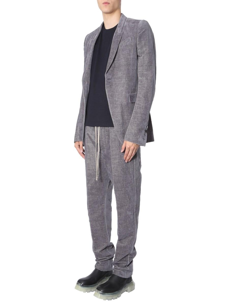 RICK OWENS GIACCA MONOPETTO IN VELLUTO