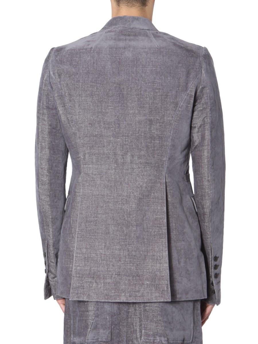 RICK OWENS GIACCA MONOPETTO IN VELLUTO