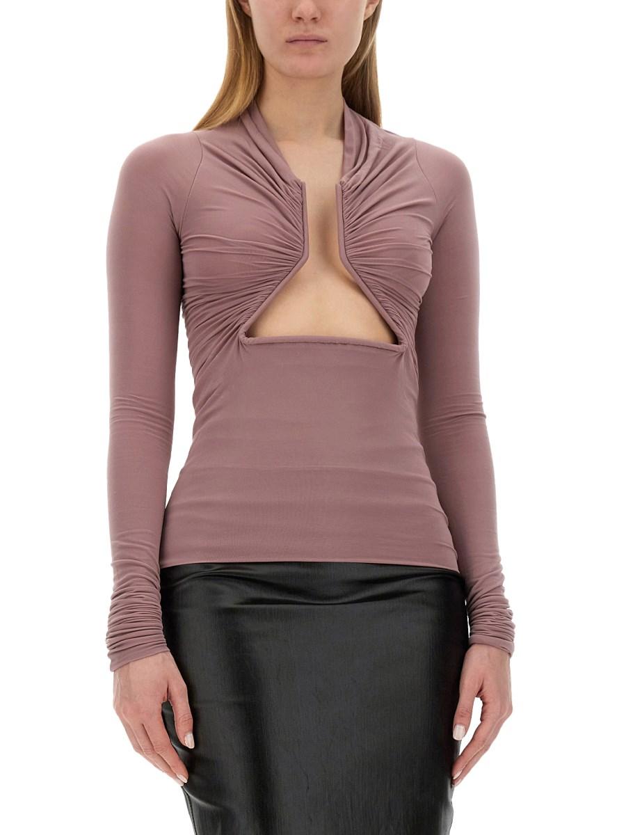 RICK OWENS MAGLIA IN JERSEY DI CUPRO