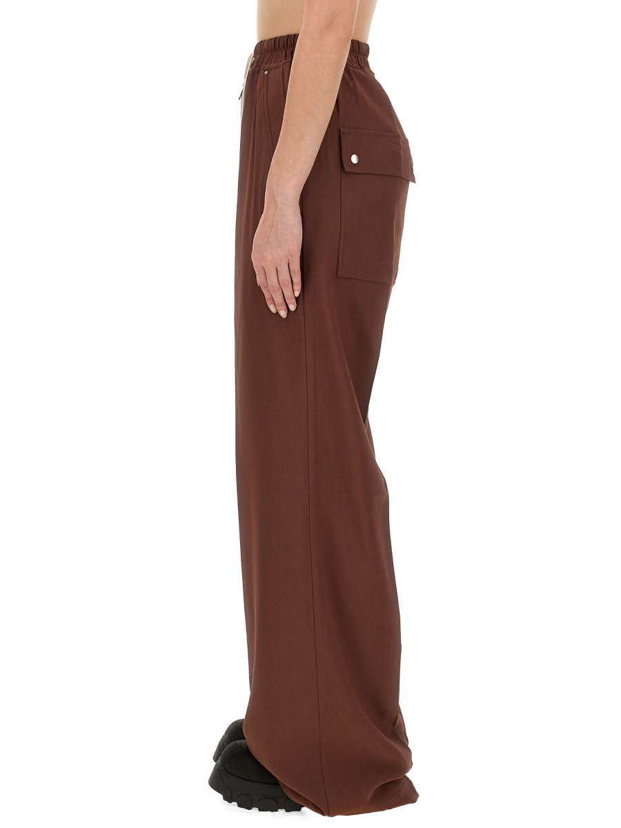 RICK OWENS PANTALONE WIDE LEG IN MISTO VISCOSA