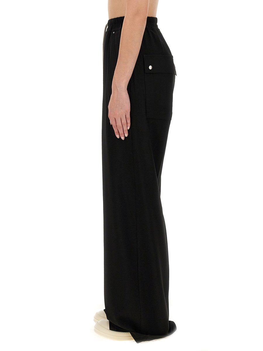 RICK OWENS PANTALONE WIDE LEG IN MISTO VISCOSA