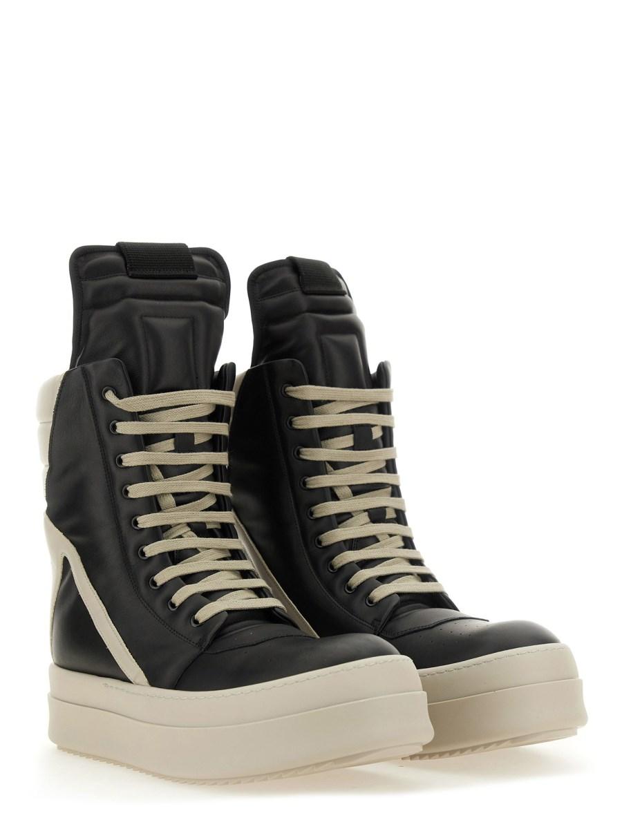RICK OWENS SNEAKER MEGA GEOBASKET IN PELLE