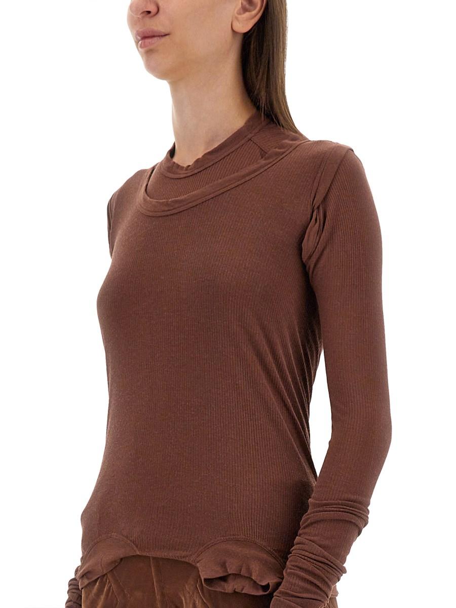 RICK OWENS T-SHIRT IN SETA E VISCOSA