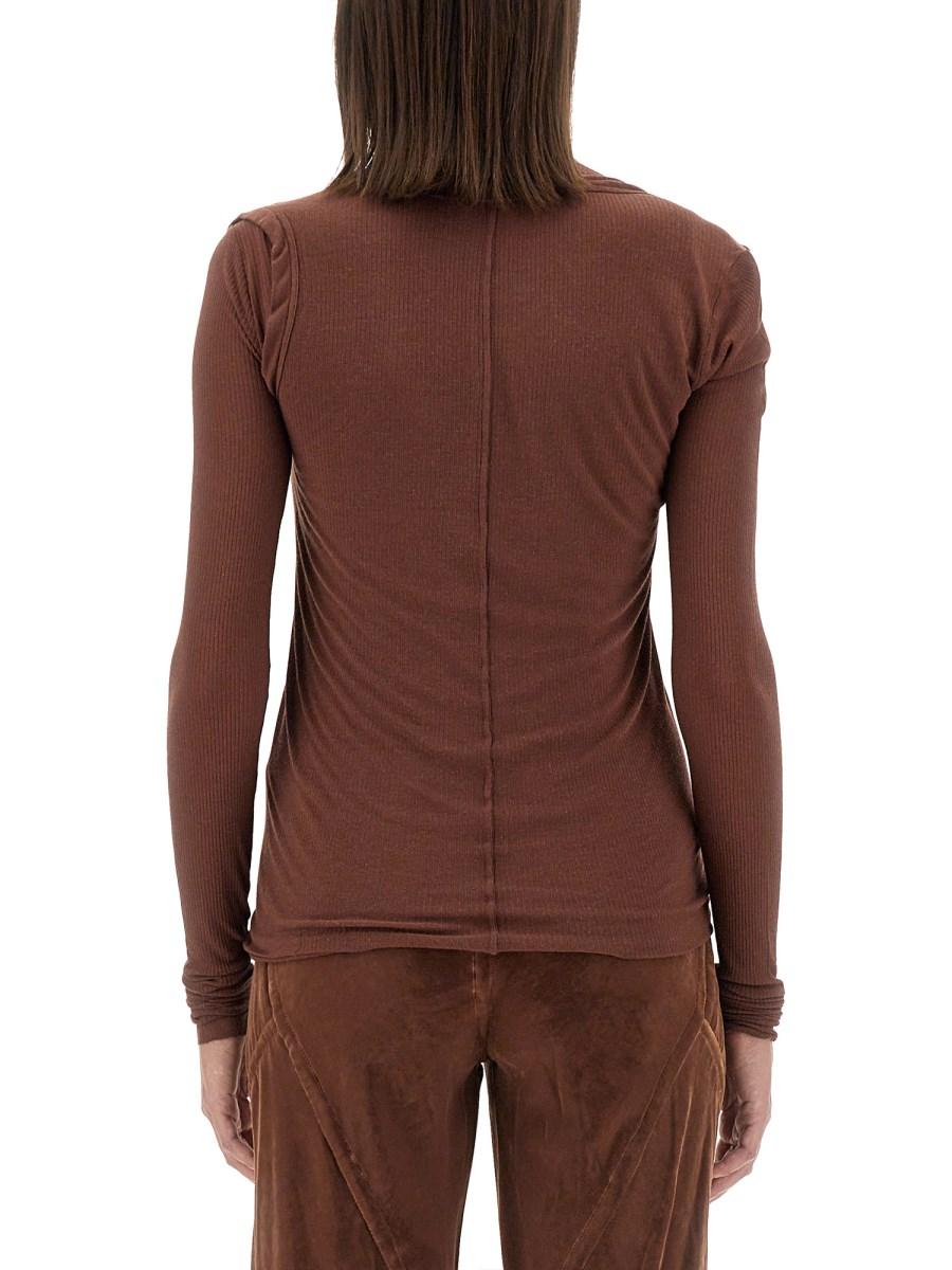 RICK OWENS T-SHIRT IN SETA E VISCOSA