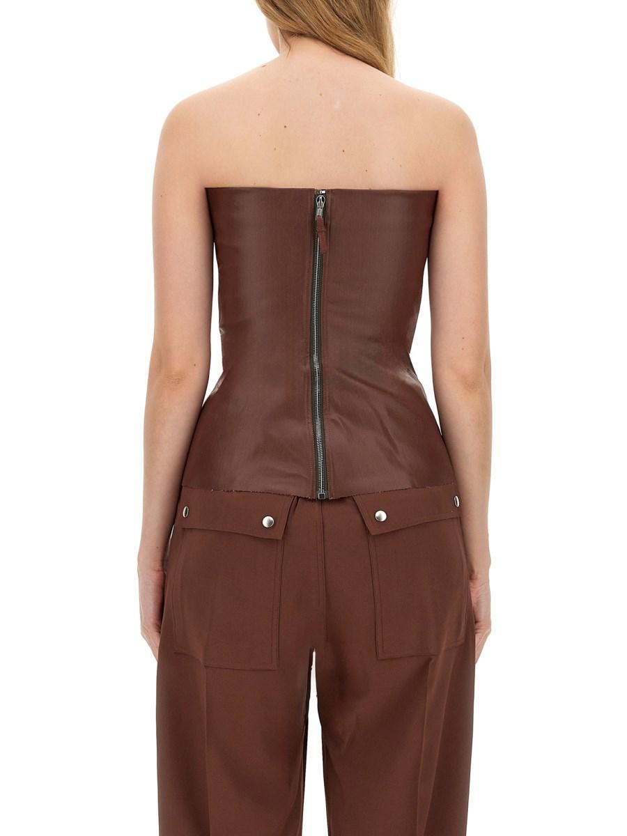 RICK OWENS TOP BUSTIER IN DENIM DI COTONE