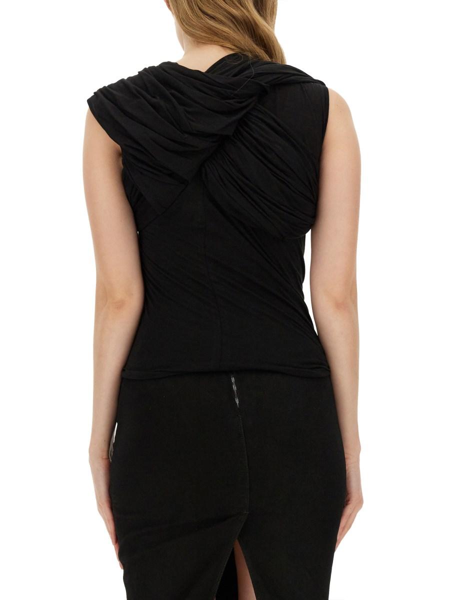 RICK OWENS TOP "HARNESS T" IN JERSEY DI COTONE
