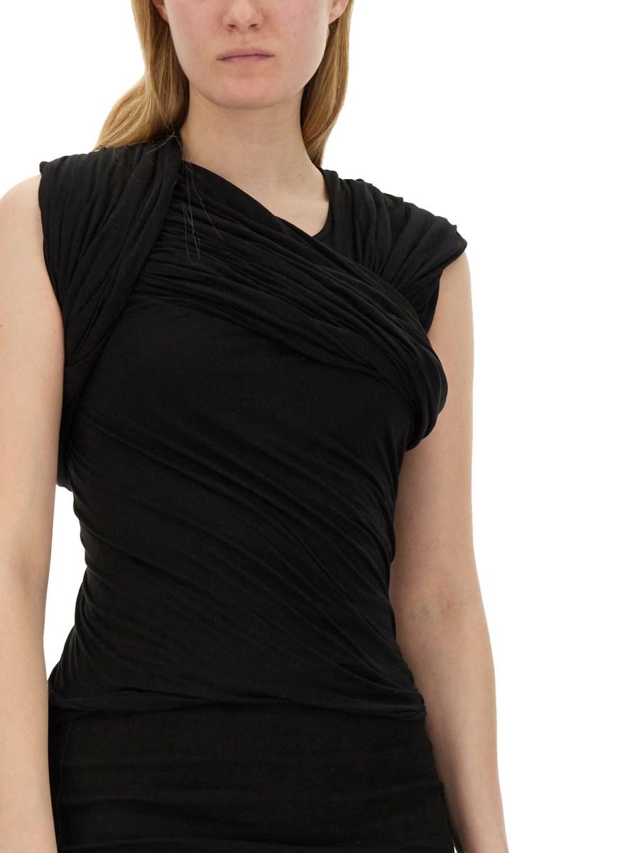 RICK OWENS TOP "HARNESS T" IN JERSEY DI COTONE