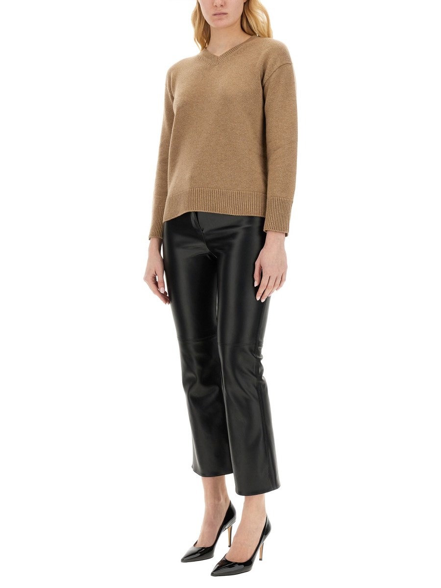 S MAX MARA MAGLIA IN CACHEMIRE CON SCOLLO A V